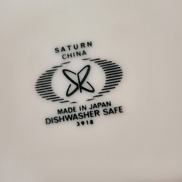 MCM 70s Saturn China Casserole Serving Dish Atomic Blue/Mint Floral Design~Japan - Picture 5 of 5